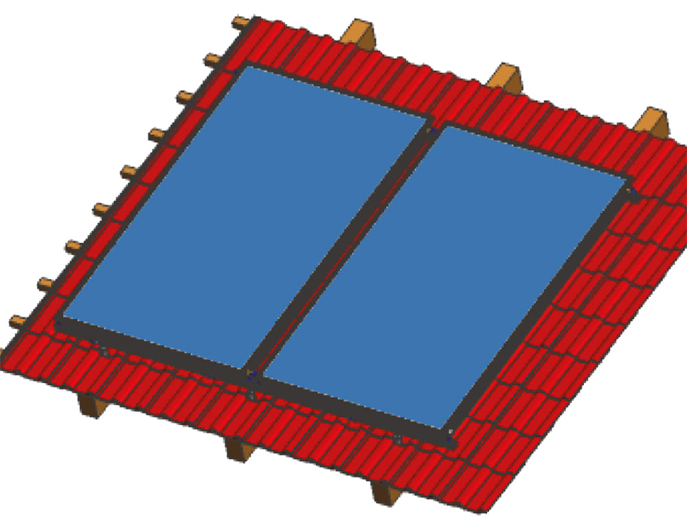 Aufdachmontageset für 2 Kollektoren Prosol 25, senkrecht