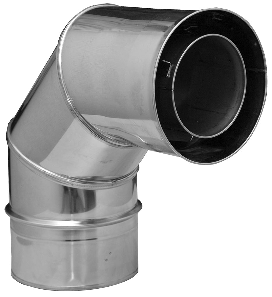 Gas /Öl und Pelletsystem Winkel 90° Ø80/125