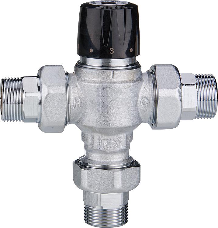 Therm. Easyflow Mix 799 inkl. Verschraubung 30-65°C, Kvs 4,5, DN 25 (1``), AG