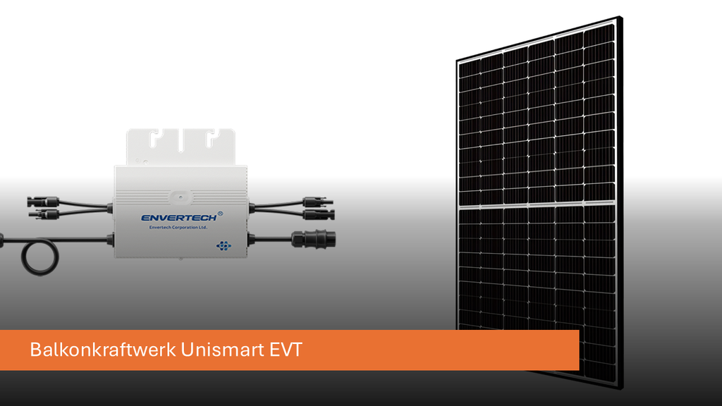 Balkonkraftwerk 820 Watt Solaranlage/Photovoltaikanlage Plug & Play Komplett Set ( 1-Phasig )  2 Module + EVT 720