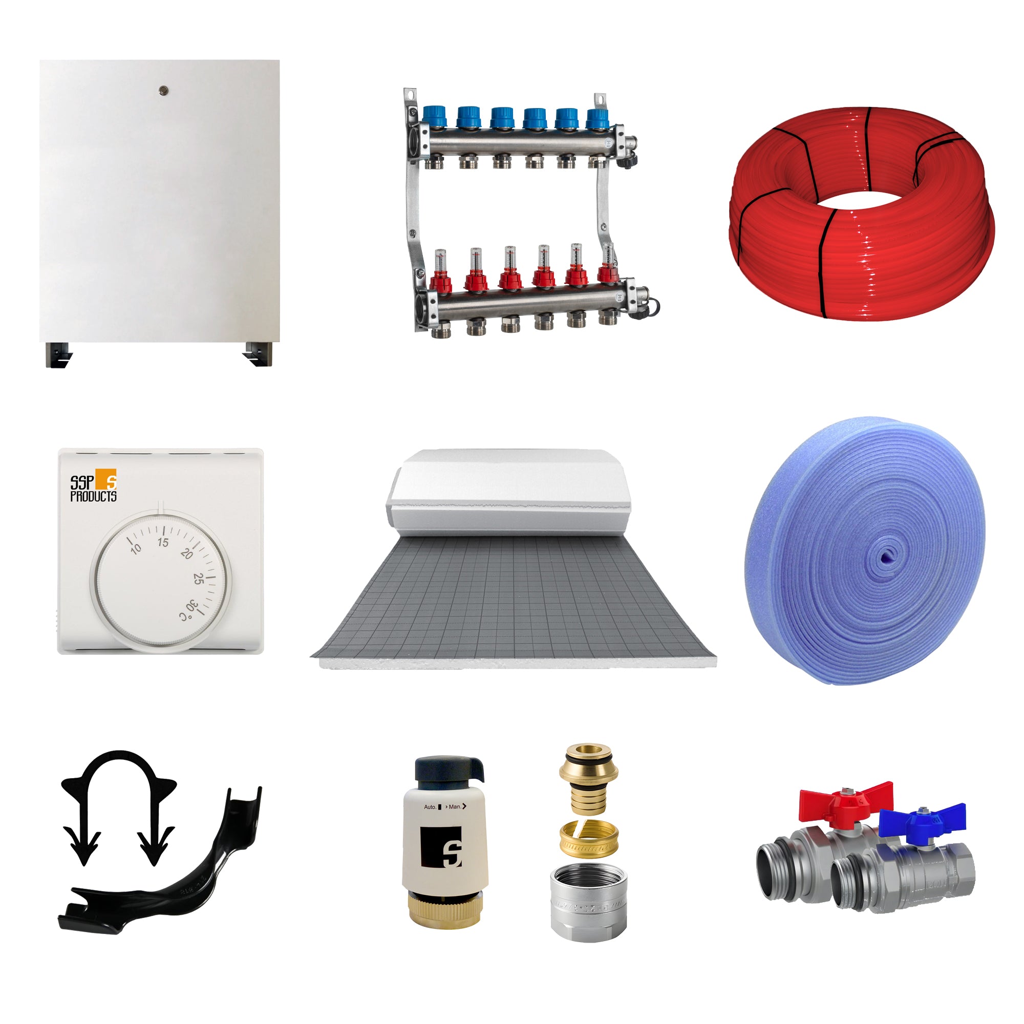 Fußbodenheizung Set 70 m² (Tackerplatte)