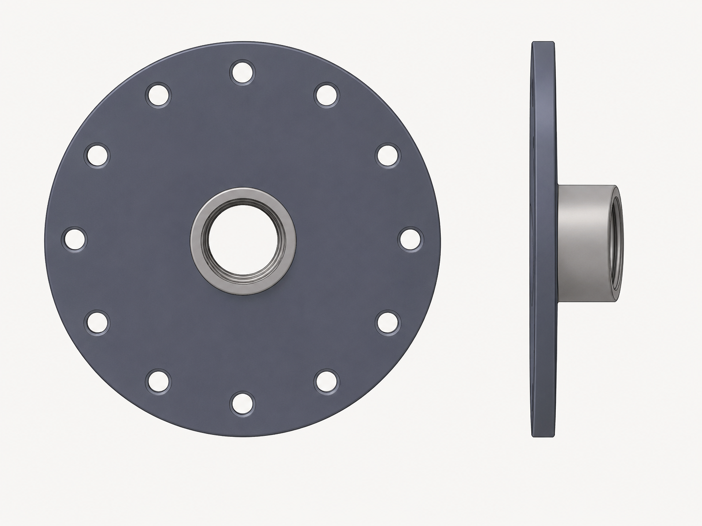 Flanschplatte mit Muffe 280mm 12-Loch 6/4"