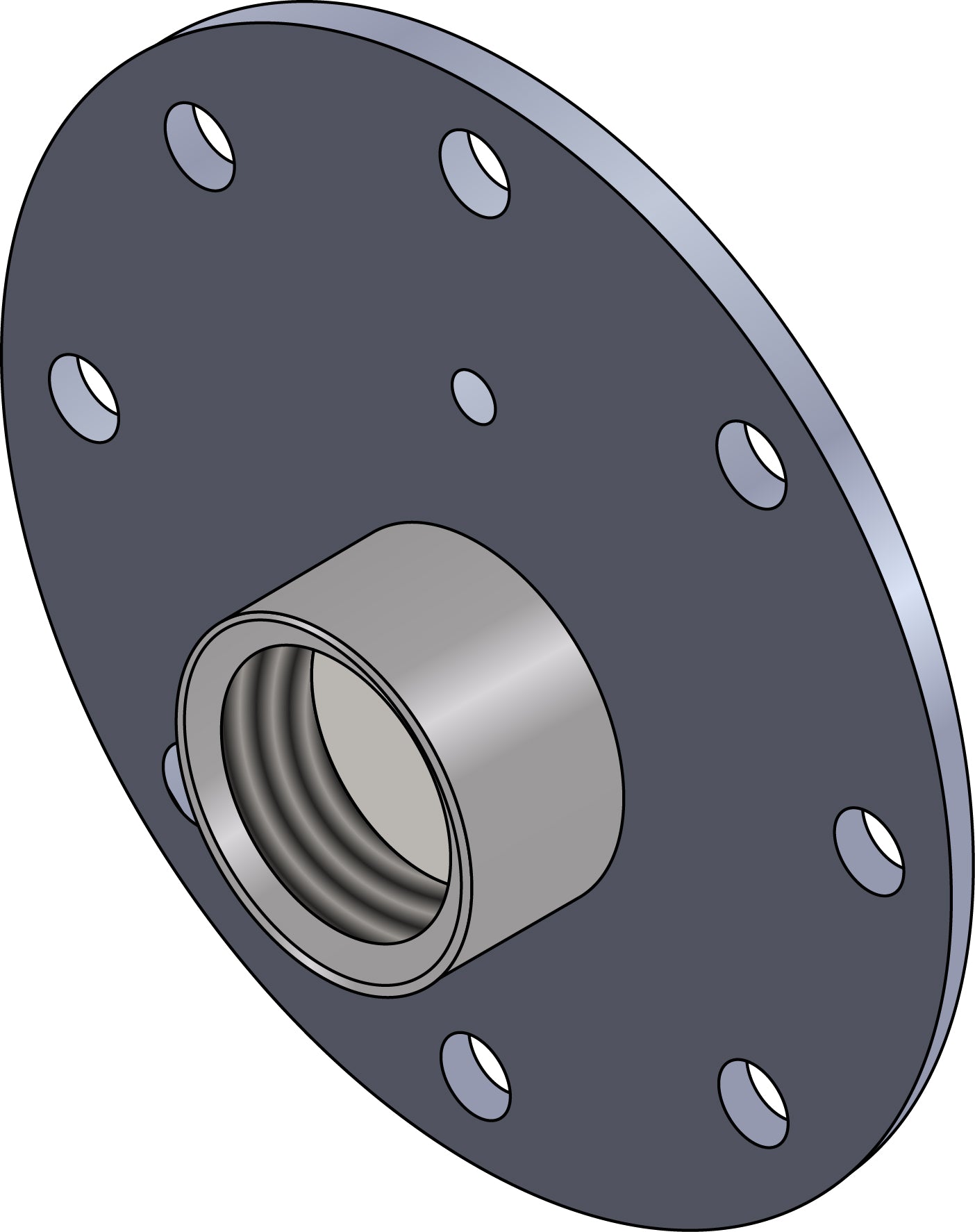 Flanschplatte mit Muffe 180mm 8-Loch 6/4"