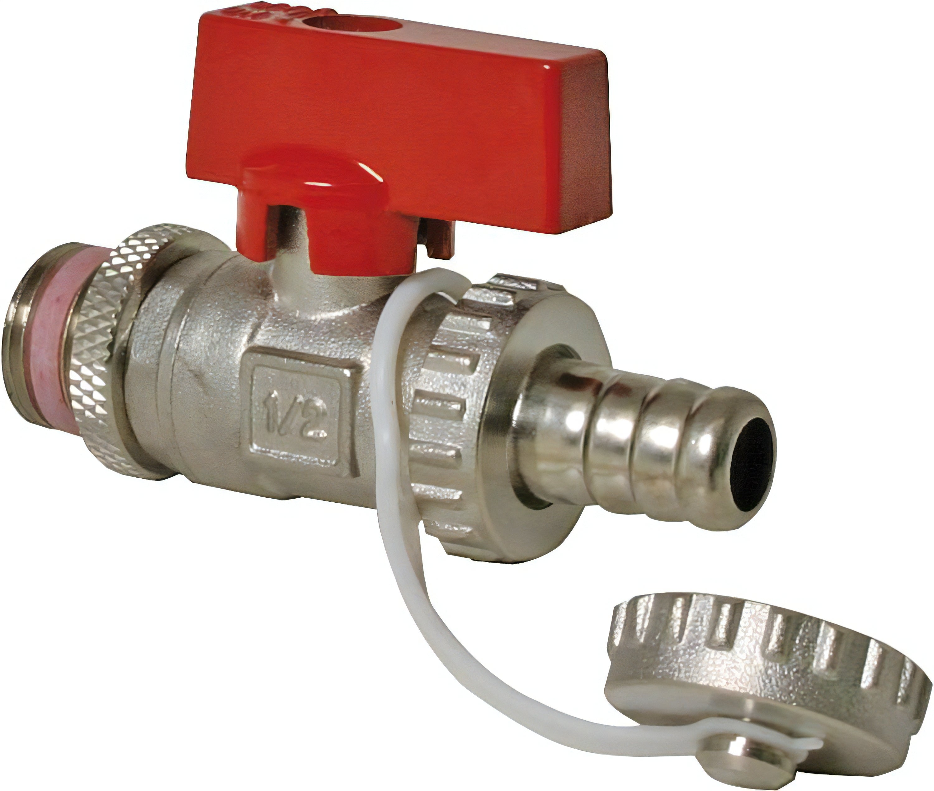 KFE-Kugelhahn mit Hebel R1/2" vernickelt mit Teflondichtung