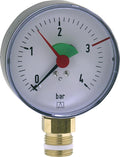 Heizungsmanometer radial 80 mm durch 1/2" ( Anschluß Unten ) 0-6 Bar