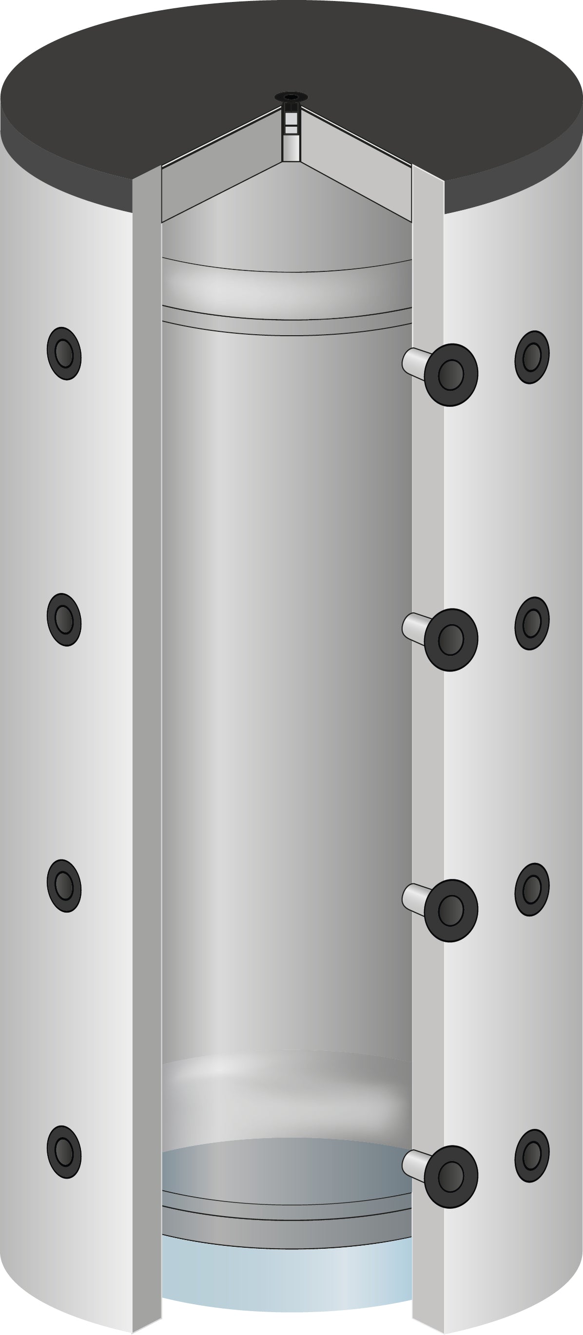 Pufferspeicher UT 300 Liter  inkl. Isolierung Energieeffizienzklasse B
