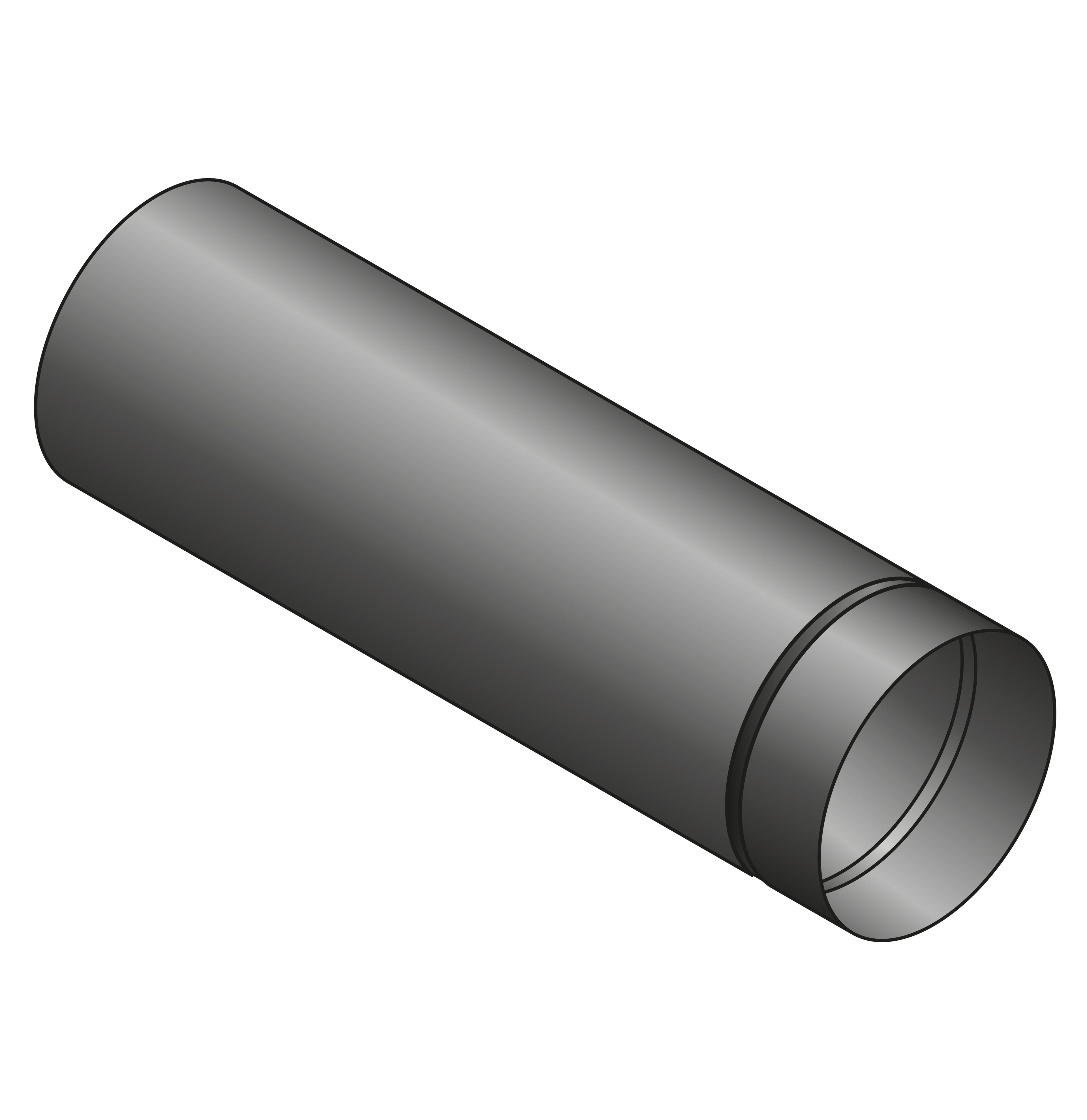 Rauchrohr DM 150mm, 500mm Länge