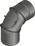 Rauchrohrbogen mit Reinigung 160mm ( verstellbar ) schwarz