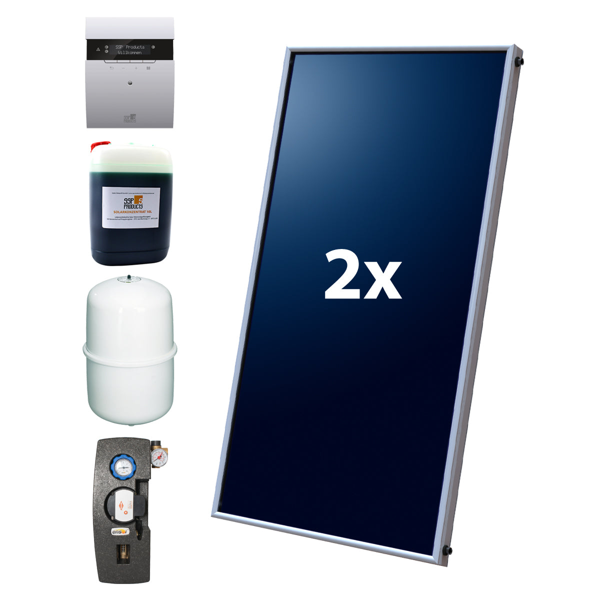 Unitrading Solarpaket / Solaranlage 4,04m², inkl. Schrägdachmontagesystem (Dachziegel), ohne Speicher