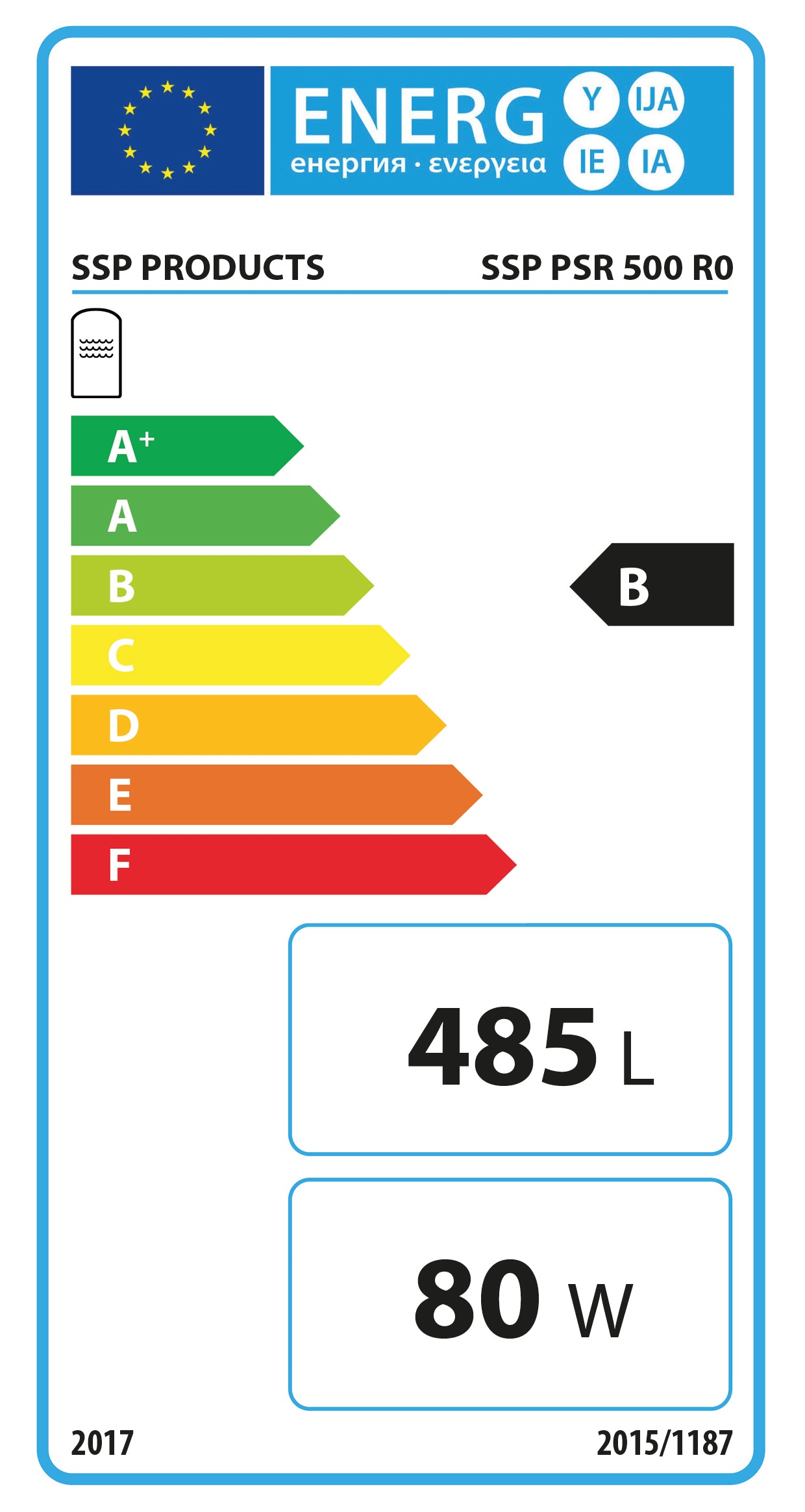 Systempufferspeicher UT 500 Liter R0  inkl. Isolierung Energieeffizienzklasse B
