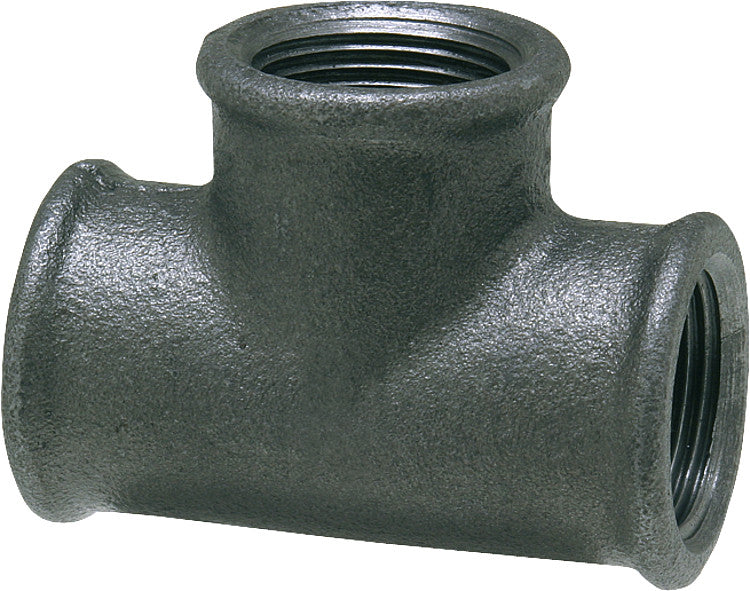 Tempergussfitting, schwarz T-Stück 90° DN25 ( 1 " )